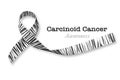 Carcinoid Cancer Awareness ribbon zebra stripe print pattern isolated on white background and clipping path Royalty Free Stock Photo