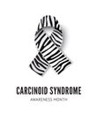 Carcinoid syndrome awareness ribbon vector illustration isolated on white background