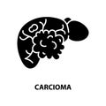 carcioma icon, black vector sign with editable strokes, concept illustration