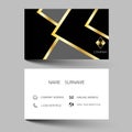 Black modern business card design. With inspiration from the abstract contact card for company. Simple clean template vector illus