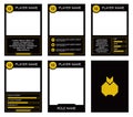Modern Sci-Fi Card Game Template Set with Bold Yellow UI Royalty Free Stock Photo