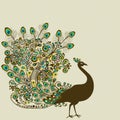 Abstract peacock. Beautiful oriental bird. Royalty Free Stock Photo