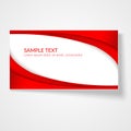 Card abstract wavy lines Red curved lines on a white background Creative element for the design of template banner poster heder