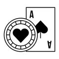 Card ace chip casino game bet