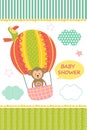 Card with baby monkey on air balloon