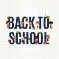 Card back to school. Young schoolchildren Royalty Free Stock Photo