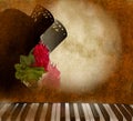 Card background Andalusian flamenco singer woman