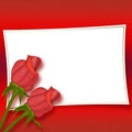 Card with beautiful red roses Royalty Free Stock Photo