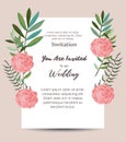 Card with beautiful rosebush