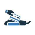 Card, cardswipe, machine icon.Editable vector logo Royalty Free Stock Photo