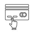 Card, cash, payment option icon. Outline vector