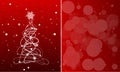 Card with Christmas tree on a red background with snowflakes.Vector Royalty Free Stock Photo