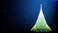Card with christmas tree star and snowfake. Vector Royalty Free Stock Photo
