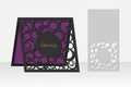 Card with circle geometric pattern for laser cutting. Silhouette design. Royalty Free Stock Photo