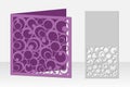 Card with circular pattern for laser cutting. Silhouette design. Royalty Free Stock Photo