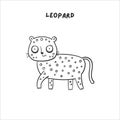 card coloring book African leopard