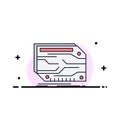 card, component, custom, electronic, memory Flat Color Icon Vector