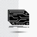 card, component, custom, electronic, memory Glyph Icon on Transparent Background. Black Icon