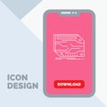 card, component, custom, electronic, memory Line Icon in Mobile for Download Page