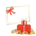 Card for congratulation with gift boxes Royalty Free Stock Photo