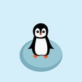 Card cute cartoon penguin. Vector illustration. Royalty Free Stock Photo