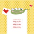 Card with cute monster in love Royalty Free Stock Photo