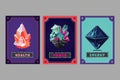 Card deck. Collection game art. Fantasy ui kit with magic items. User interface design elements with decorative frame