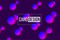 Card design template. Vector abstract metaball shapes on blue background.