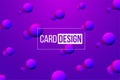 Card design template. Vector abstract metaball shapes on violet background.