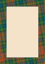 Card, diploma, certificate template green and orange tartan scotland ornament frame, size A4 Royalty Free Stock Photo