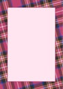 Card, diploma, certificate template with pink tartan scotland ornament frame, size A4 Royalty Free Stock Photo