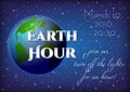 Card for Earth Hour - global annual international event