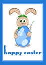Card for Easter with little easter bunny