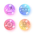 Card, Face detection and Development plan minimal line icons. For web application, printing. Vector