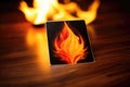 A Card With A Flame, Representing Passion Or Intensity. Generative AI