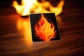 A Card With A Flame, Representing Passion Or Intensity. Generative AI Royalty Free Stock Photo