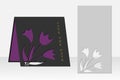 Card with floral pattern for laser cutting. Silhouette design. Royalty Free Stock Photo
