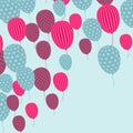 Card with flying balloons in retro style Royalty Free Stock Photo
