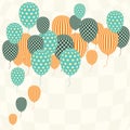 Card with flying balloons in retro style Royalty Free Stock Photo