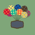 Card with flying balloons in retro style Royalty Free Stock Photo
