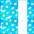 Card of forget-me-alpine a wild flower vector illustration