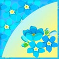 Card of forget-me-alpine a wild flower vector illustration