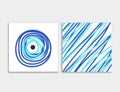 Card front and back with blue evil eye vector