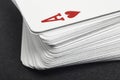 Card game with ace of heart detail. Black background