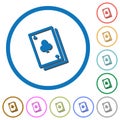 Card game icons with shadows and outlines Royalty Free Stock Photo