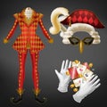 Card game joker expensive costume realistic vector