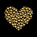 Card of glitter golden heart