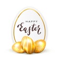 Card and Golden Easter Eggs