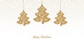 Card with hanging Christmas Trees decoration card element background