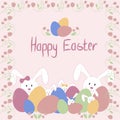 Card with `Happy Easter` phrase and illustration Royalty Free Stock Photo